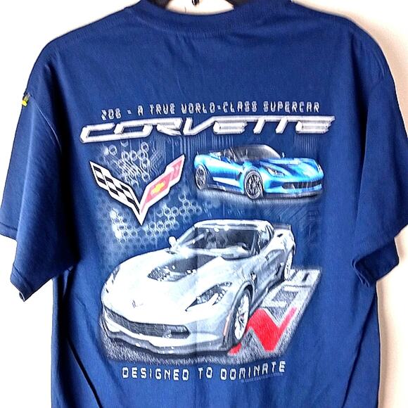 Gildan Other - Chevy Corvette Z06 Men's T-Shirt Large  Blue C7 Chevrolet Designed To Dominate